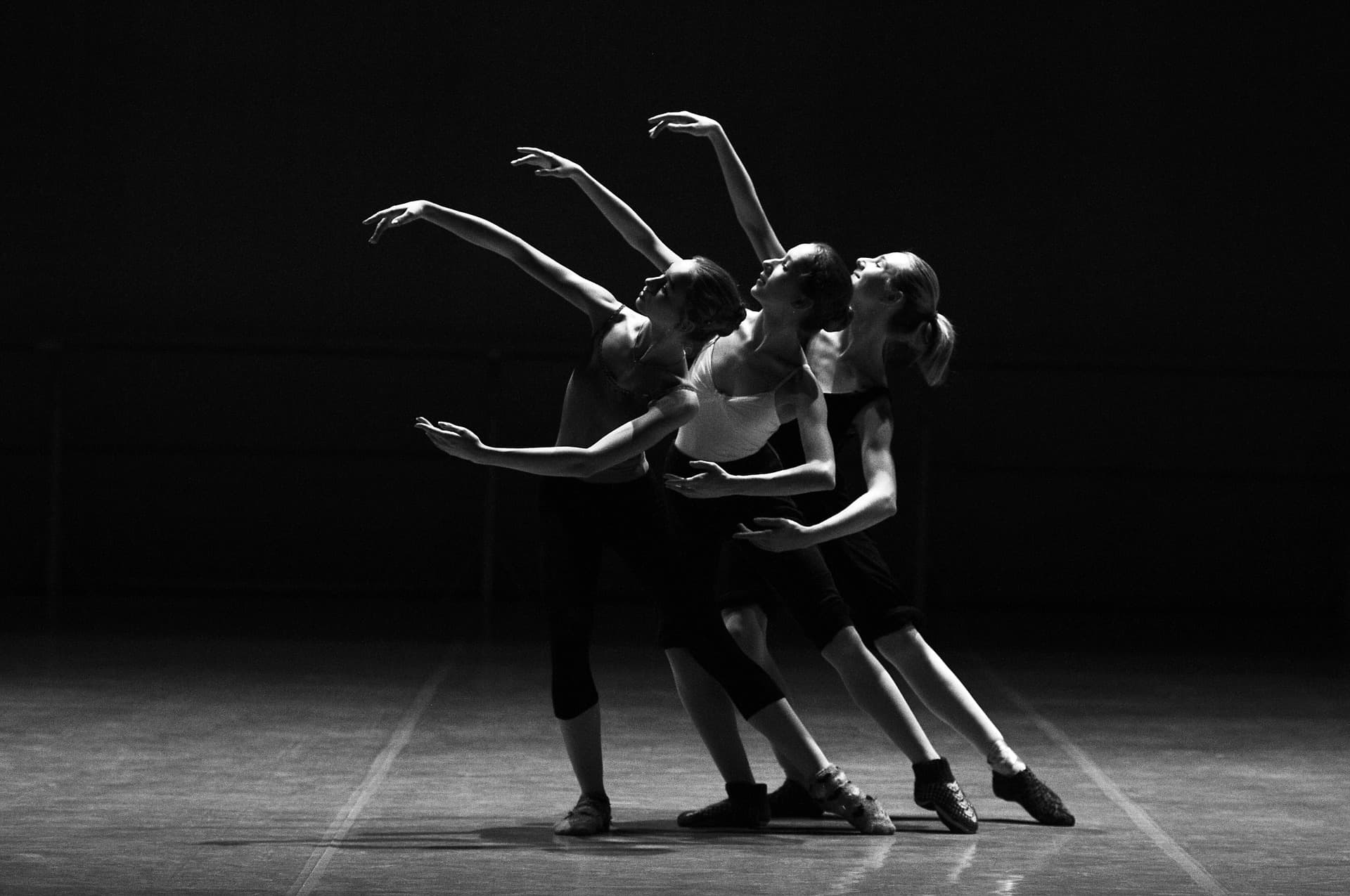 A ballet dancer mid-pose